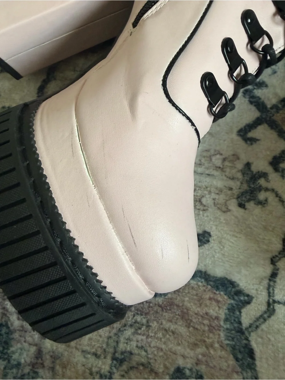 Lamoda Pink Over-the-Knee Lace-Up Platform Boots - Hidden Agenda Creeper